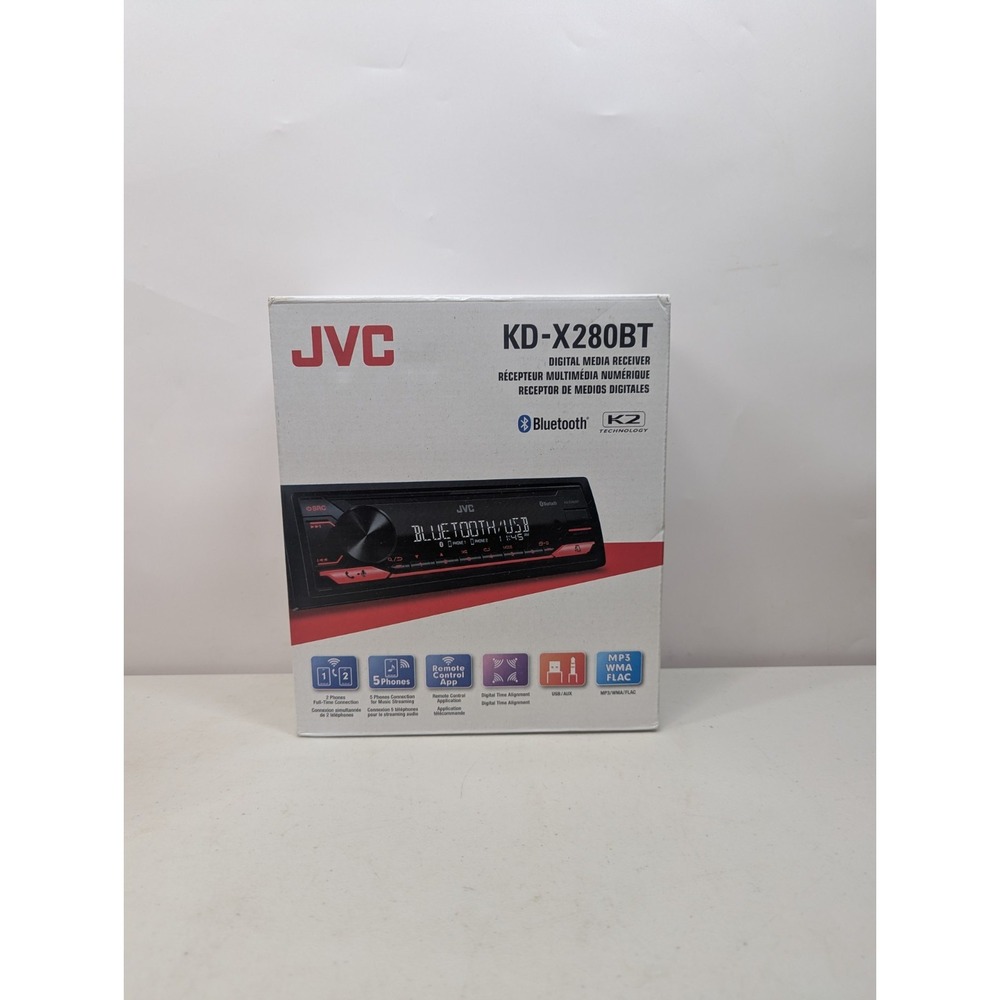 JVC KD-X280BT Digital Media Receiver Bluetooth Car Stereo Audio NEW OPEN BOX